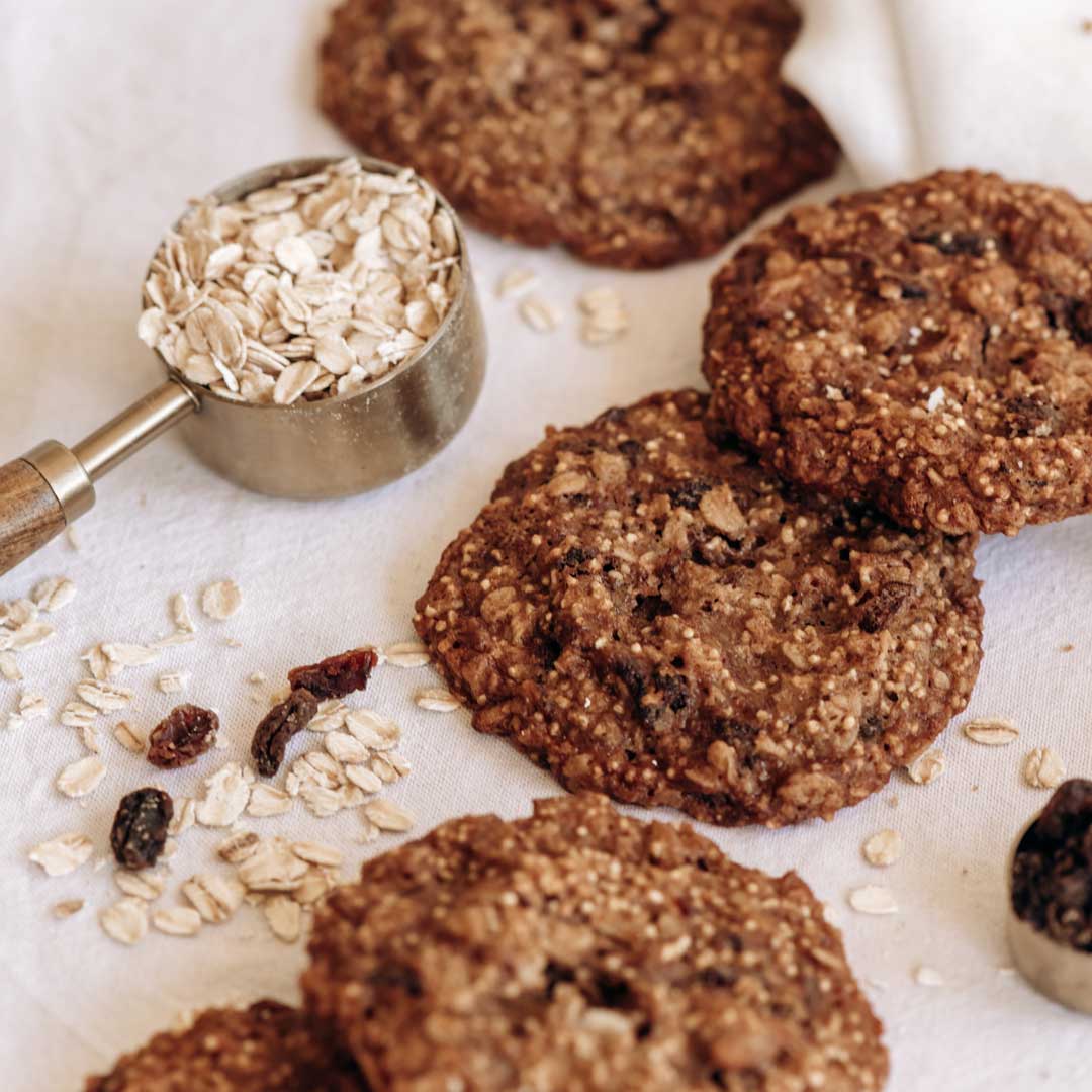 Galleta de avena, arándano y nuez